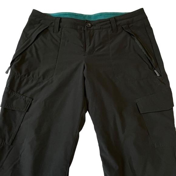 Eddie Bauer Womens Flexion Polar Lined Pants Straight Black Green 8P #1315 - Picture 8 of 9